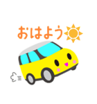 可愛い車【Yellow×Whiteツートン】（個別スタンプ：10）