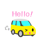 可愛い車【Yellow×Whiteツートン】（個別スタンプ：11）