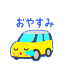 可愛い車【Yellow×Whiteツートン】（個別スタンプ：13）