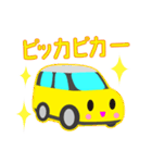 可愛い車【Yellow×Whiteツートン】（個別スタンプ：23）