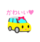 可愛い車【Yellow×Whiteツートン】（個別スタンプ：24）