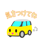 可愛い車【Yellow×Whiteツートン】（個別スタンプ：33）