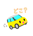 可愛い車【Yellow×Whiteツートン】（個別スタンプ：35）