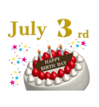 誕生日 動く 7月 前半 Happy Birthday #1（個別スタンプ：3）