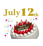 誕生日 動く 7月 前半 Happy Birthday #1（個別スタンプ：12）