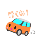 可愛い車【Orange×Whiteツートン】（個別スタンプ：2）