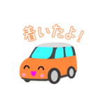 可愛い車【Orange×Whiteツートン】（個別スタンプ：3）