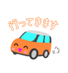 可愛い車【Orange×Whiteツートン】（個別スタンプ：5）