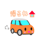可愛い車【Orange×Whiteツートン】（個別スタンプ：6）