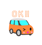 可愛い車【Orange×Whiteツートン】（個別スタンプ：7）