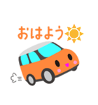 可愛い車【Orange×Whiteツートン】（個別スタンプ：10）