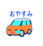 可愛い車【Orange×Whiteツートン】（個別スタンプ：13）