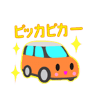 可愛い車【Orange×Whiteツートン】（個別スタンプ：23）