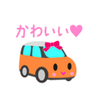 可愛い車【Orange×Whiteツートン】（個別スタンプ：24）