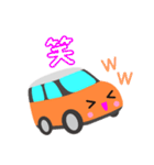可愛い車【Orange×Whiteツートン】（個別スタンプ：28）