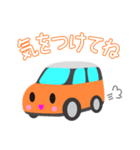 可愛い車【Orange×Whiteツートン】（個別スタンプ：33）