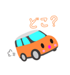 可愛い車【Orange×Whiteツートン】（個別スタンプ：35）