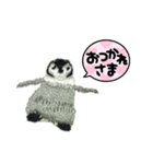 ペンギンの刺繍スタンプ（個別スタンプ：4）