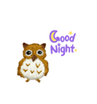 フクロウの刺繍スタンプ（個別スタンプ：1）
