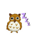 フクロウの刺繍スタンプ（個別スタンプ：2）
