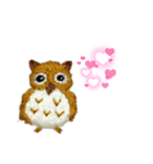 フクロウの刺繍スタンプ（個別スタンプ：6）