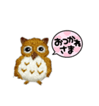 フクロウの刺繍スタンプ（個別スタンプ：7）