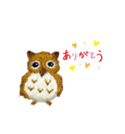 フクロウの刺繍スタンプ（個別スタンプ：8）