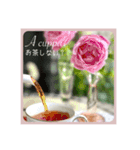 思いやりの英語と日本語と薔薇と緑（個別スタンプ：16）