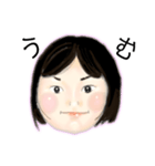 元気な女の子(顔)（個別スタンプ：1）