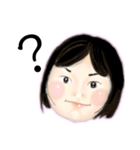 元気な女の子(顔)（個別スタンプ：5）