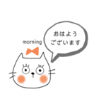 連絡●ネコまつげ（個別スタンプ：16）