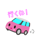 可愛い車【Pink×Whiteツートン】（個別スタンプ：2）