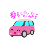 可愛い車【Pink×Whiteツートン】（個別スタンプ：3）