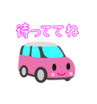 可愛い車【Pink×Whiteツートン】（個別スタンプ：4）