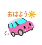 可愛い車【Pink×Whiteツートン】（個別スタンプ：10）