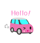 可愛い車【Pink×Whiteツートン】（個別スタンプ：11）