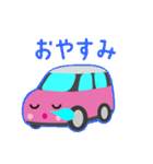 可愛い車【Pink×Whiteツートン】（個別スタンプ：13）