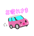 可愛い車【Pink×Whiteツートン】（個別スタンプ：16）