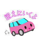 可愛い車【Pink×Whiteツートン】（個別スタンプ：20）