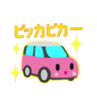 可愛い車【Pink×Whiteツートン】（個別スタンプ：23）