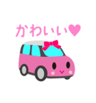 可愛い車【Pink×Whiteツートン】（個別スタンプ：24）
