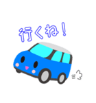 可愛い車【Blue×Whiteツートン】（個別スタンプ：2）