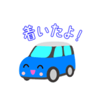 可愛い車【Blue×Whiteツートン】（個別スタンプ：3）