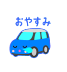 可愛い車【Blue×Whiteツートン】（個別スタンプ：13）