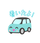 可愛い車【Aqua×Blackツートン】（個別スタンプ：3）