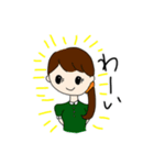 常用フレーズ 女の子とたまに猫（個別スタンプ：9）