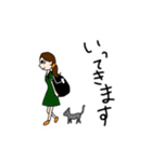 常用フレーズ 女の子とたまに猫（個別スタンプ：11）