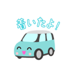 可愛い車【Aqua×Whiteツートン】（個別スタンプ：3）