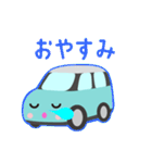 可愛い車【Aqua×Whiteツートン】（個別スタンプ：13）