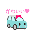 可愛い車【Aqua×Whiteツートン】（個別スタンプ：24）